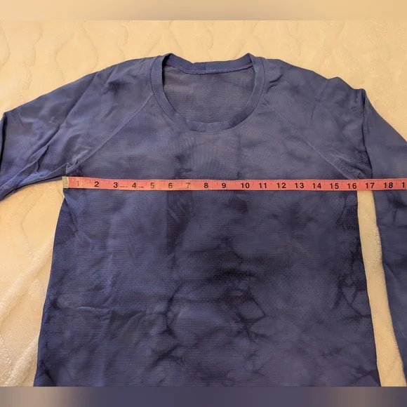 Lululemon Swiftly Tech Long Sleeve Shirt 2.0 Race Length, Tie Dye Blue, Size 8 - Picture 4 of 9